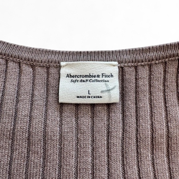 Abercrombie & Fitch Brown Ribbed Crop Top - Picture 7 of 11
